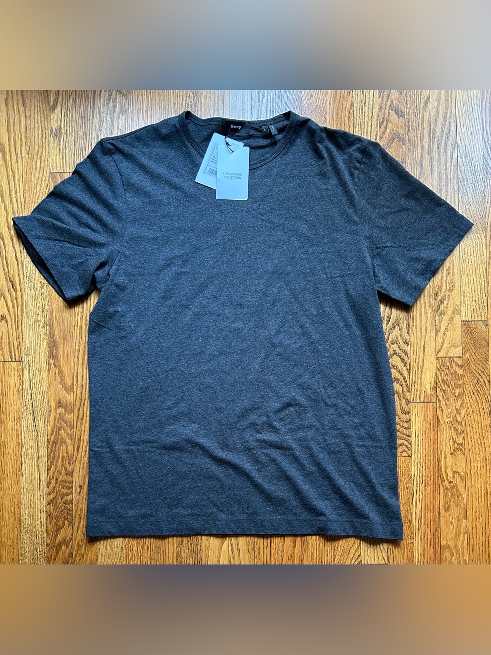 Theory Men’s Short Sleeve Crewneck Tee — Charcoal Organic